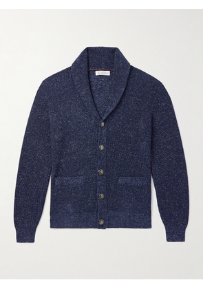 Brunello Cucinelli - Shawl-Collar Cotton and Linen-Blend Cardigan - Men - Blue - IT 46