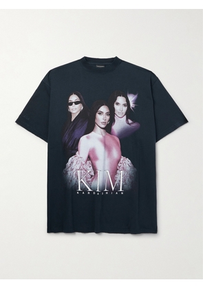 Balenciaga - Printed Cotton-Jersey T-Shirt - Men - Black - 1