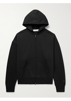 FEAR OF GOD ESSENTIALS - Logo-Appliquéd Cotton-Blend Jersey Zip-Up Hoodie - Men - Black - XXS
