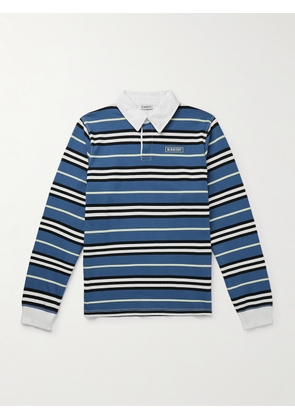Burberry - Logo-Appliquéd Striped Cotton-Jersey Polo Shirt - Men - Blue - S