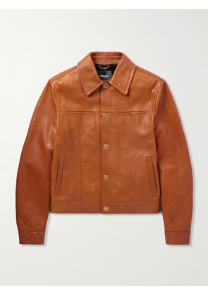 Versace - Full-Grain Leather Jacket - Men - Brown - IT 48