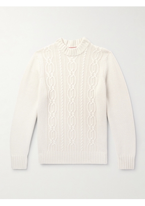 Brunello Cucinelli - Cable-Knit Cashmere Mock-Neck Sweater - Men - Neutrals - IT 46