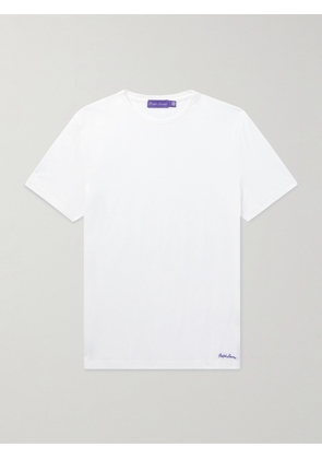 Ralph Lauren Purple Label - Logo-Embroidered Cotton-Lisle T-Shirt - Men - White - S