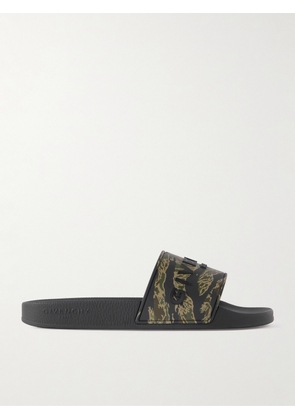 Givenchy - Logo-Embossed Camouflage-Print Leather Slides - Men - Green - EU 40