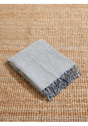 Brunello Cucinelli - Fringed Striped Linen Beach Towel - Men - Blue