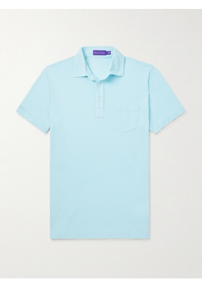Ralph Lauren Purple Label - Slim-Fit Washed Cotton-Piqué Polo Shirt - Men - Blue - S