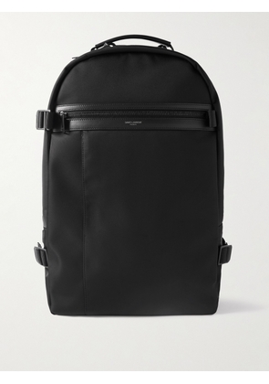 SAINT LAURENT - City Trekking Leather-Trimmed Shell Backpack - Men - Black