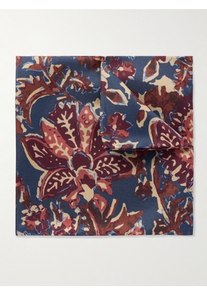 Favourbrook - Charleston Floral-Print Silk-Twill Pocket Square - Men - Blue