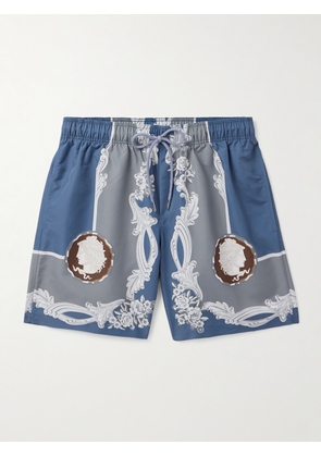 Versace - Straight-Leg Mid-Length Printed Swim Shorts - Men - Blue - 3