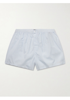 Zegna - Striped Cotton-Poplin Boxer Shorts - Men - Blue - S
