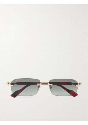 Gucci - Rimless Rectangular-Frame Gold-Tone and Tortoiseshell Acetate Sunglasses - Men - Tortoiseshell