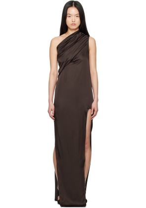 Rick Owens Brown Hollywood Athena Arrowhead Maxi Dress