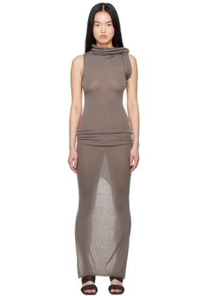 Rick Owens Gray Hollywood Banded T Maxi Dress