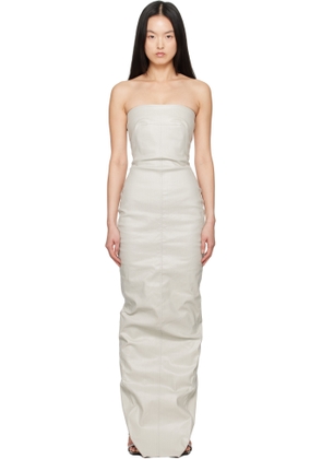 Rick Owens Off-White Hollywood Bustier Denim Gown