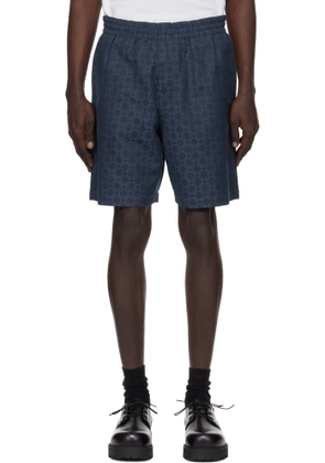 Givenchy Blue Shiny Monogram 72 Shorts