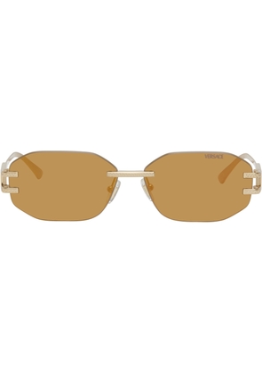 Versace Gold Damier Plaque Sunglasses