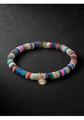 Sydney Evan - Evil Eye 14-Karat Gold Multi-Stone Beaded Bracelet - Men - Blue