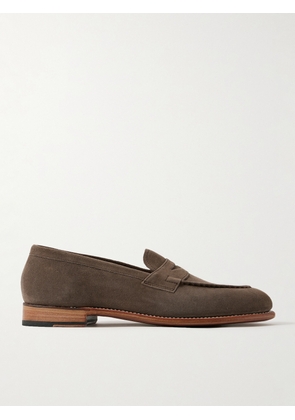 Grenson - Lloyd Suede Penny Loafers - Men - Brown - UK 6