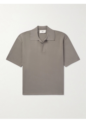AMI PARIS - Oversized Jersey Polo Shirt - Men - Gray - XS