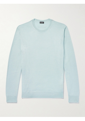 Zegna - Mulberry Silk, Cashmere and Linen-Blend Sweater - Men - Blue - IT 46