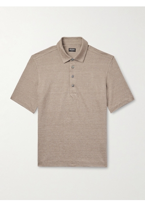 Zegna - Linen Polo Shirt - Men - Neutrals - IT 46