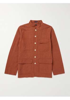 Drake's - Nehru-Collar Linen Chore Jacket - Men - Red - UK/US 36
