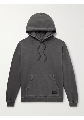 Neighborhood - Pigment-Dyed Logo-Appliquéd Cotton-Jersey Hoodie - Men - Black - S