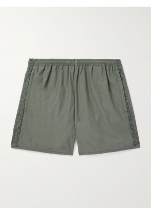 A Kind Of Guise - Bibile Straight-Leg Embroidered Recycled-Shell Shorts - Men - Green - S