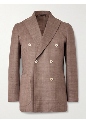 Drake's - Double-Breasted Silk Blazer - Men - Brown - UK/US 38