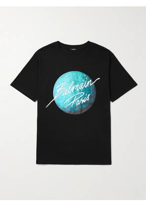 Balmain - Logo-Print Cotton-Jersey T-Shirt - Men - Black - XS