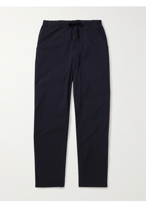 OrSlow - New Yorker Straight-Leg Cotton-Blend Drawstring Trousers - Men - Black - 1