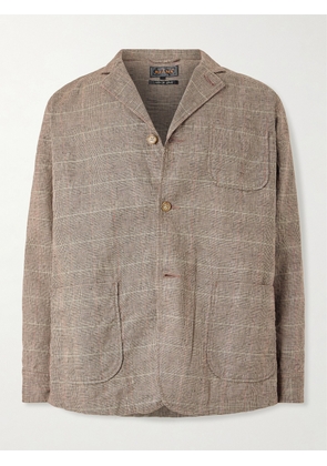 Beams Plus - Oversized Unstructured Prince of Wales Checked Linen Suit Jacket - Men - Brown - S