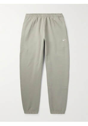 Nike - Solo Swoosh Tapered Logo-Embroidered Cotton-Blend Jersey Sweatpants - Men - Green - XS