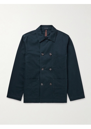 Drake's - Double-Breasted Cotton-Twill Chore Jacket - Men - Blue - UK/US 36