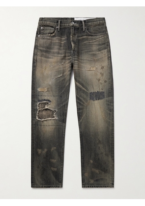 Neighborhood - Savage Slim-Fit Straight-Leg Distressed Selvedge Jeans - Men - Black - S
