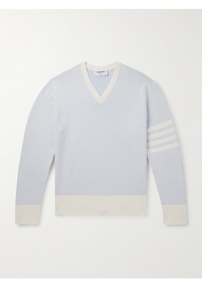 Thom Browne - Striped Linen and Cotton-Blend Sweater - Men - Blue - 1