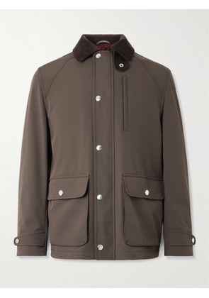 Brunello Cucinelli - Cotton-Blend Corduroy-Trimmed Shell Field Jacket - Men - Brown - IT 46