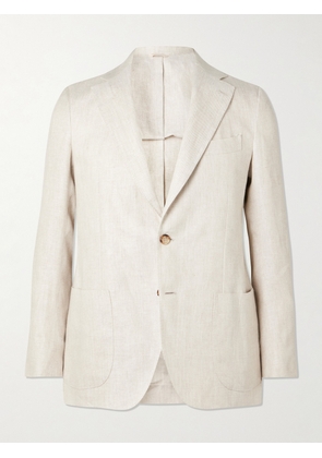 De Petrillo - Linen Suit Jacket - Men - Neutrals - IT 46