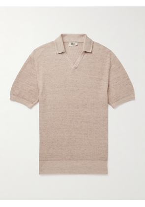 Altea - Slim-Fit Ribbed Linen and Cotton-Blend Polo Shirt - Men - Neutrals - S