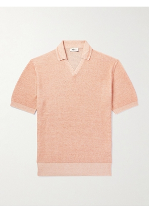 Altea - Slim-Fit Ribbed Linen and Cotton-Blend Polo Shirt - Men - Orange - S