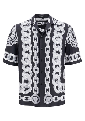 Versace printed Silk Medusa Chains Bowling Shirt