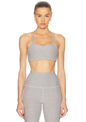 Beyond Yoga Spacedye Slim Racerback Bra in Silver Mist - Light Grey. Size L (also in M, XL).