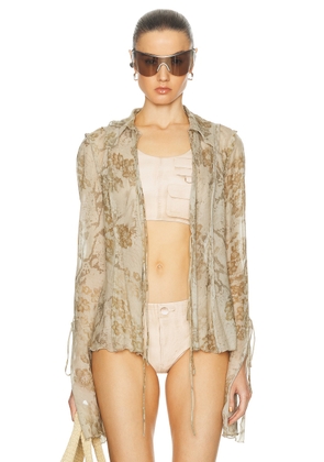Acne Studios Satty Long Sleeve Blouse in Light Beige - Beige. Size 38 (also in ).