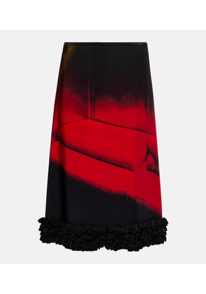 Jil Sander Printed ruffled midi skirt