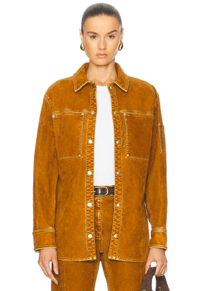 Ferragamo Shirt Jacket in Burnt Ocra - Rust. Size 38 (also in 44).