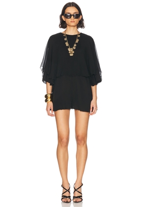 Saint Laurent Backless Romper in Noir - Black. Size 34 (also in 36, 38).