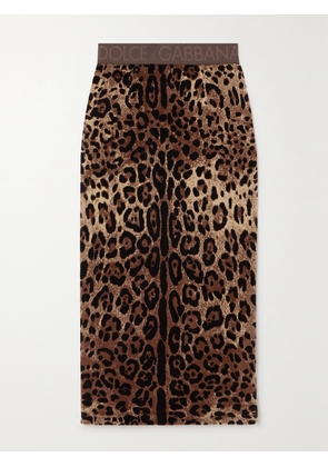 Dolce & Gabbana - Leopard-print Cotton-blend Chenille Midi Skirt - Animal print - IT36,IT38,IT40,IT42,IT44,IT46,IT48,IT50