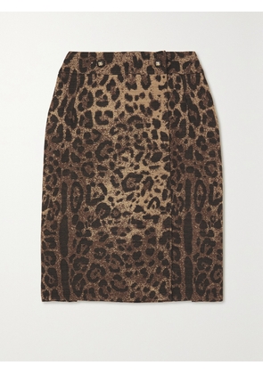 Dolce & Gabbana - Leopard-print Wool-blend Jacquard Mini Skirt - Animal print - IT36,IT38,IT40,IT42,IT44,IT46,IT48