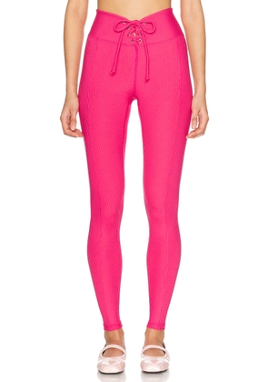 YEAR OF OURS Ribbed Football Legging in Magenta - Pink. Size M (also in XS).