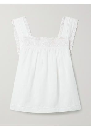 DÔEN - Aphra Crochet-trimmed Ramie Top - White - x small,small,medium,large,x large